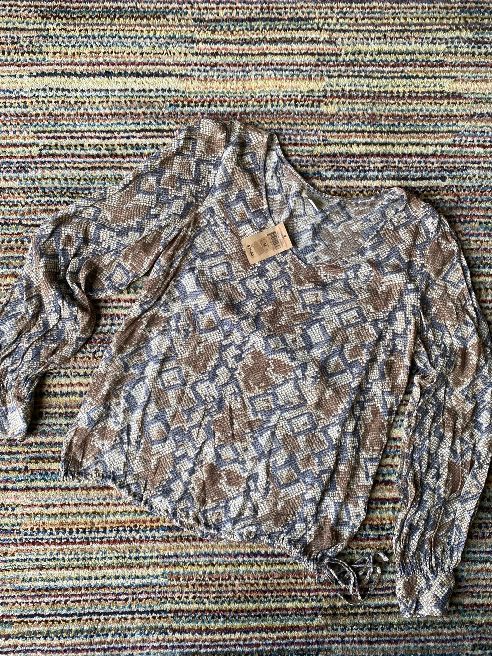 Lucky Brand snakeskin print top M